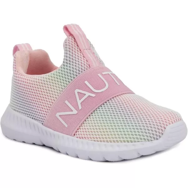 Nautica Girls SlipOn Sneaker  Athletic Running Kids Shoe for Walking Running Tennis and Sports ToddlerLittle KidRainbow Sparkle