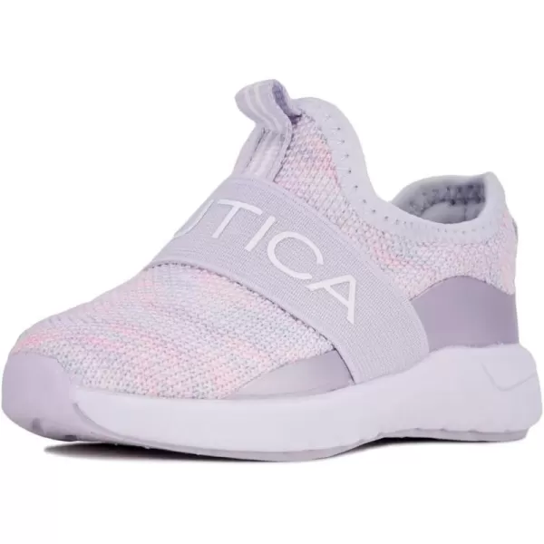 Nautica Girls SlipOn Sneaker  Athletic Running Kids Shoe for Walking Running Tennis and Sports ToddlerLittle KidTuvapale Pink Purple Metallic