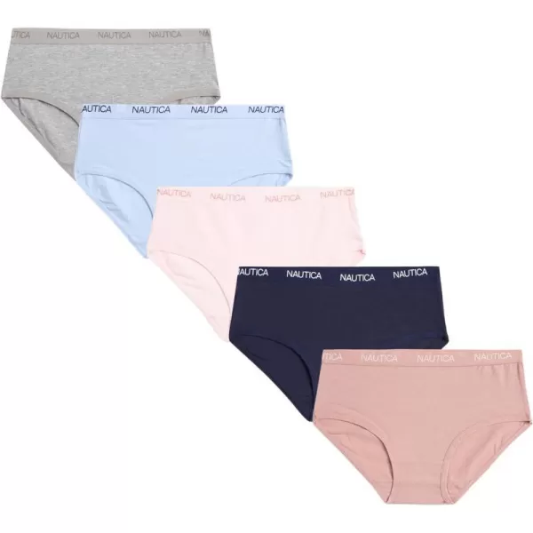 Nautica Girls Underwear  Stretch Cotton Briefs 5 PackHeather GreyIceTaupeNavy