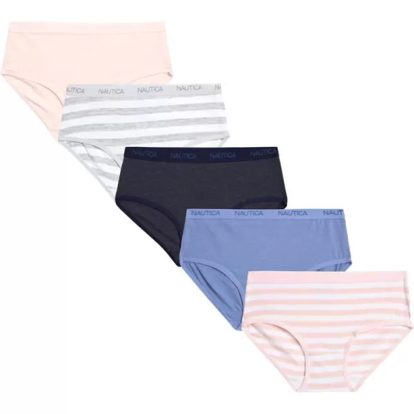 Nautica Girls Underwear  Stretch Cotton Briefs 5 PackHeather GreyPinkIceAsh