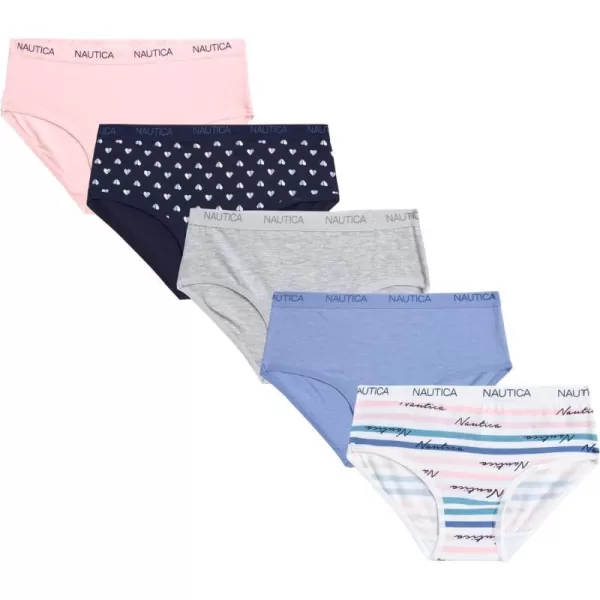 Nautica Girls Underwear  Stretch Cotton Briefs 5 PackPrintIceLight GreyStone