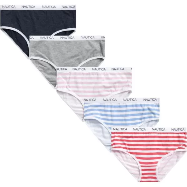 Nautica Girls Underwear  Stretch Cotton Briefs 5 PackStripesStraw Ice