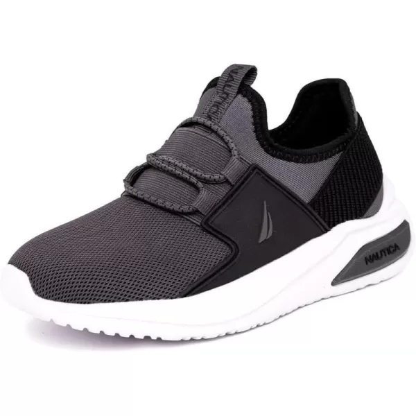 Nautica Kids Athletic SlipOn Sneakers  Comfortable Bungee Running Shoes for Boys and Girls  Stylish and Supportive Footwear for Active Kids Big KidLittle KidToddlerGrey Blackmolded