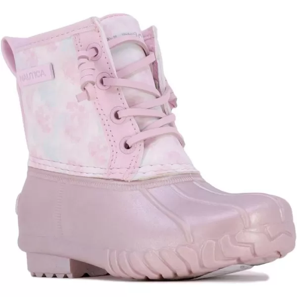 Nautica Kids Boys  Girls Duck Boots Kids Waterproof Rain Snow Boots Insulated Winter Boots ToddlerLittleBig KidPink Pearl Tie Dye