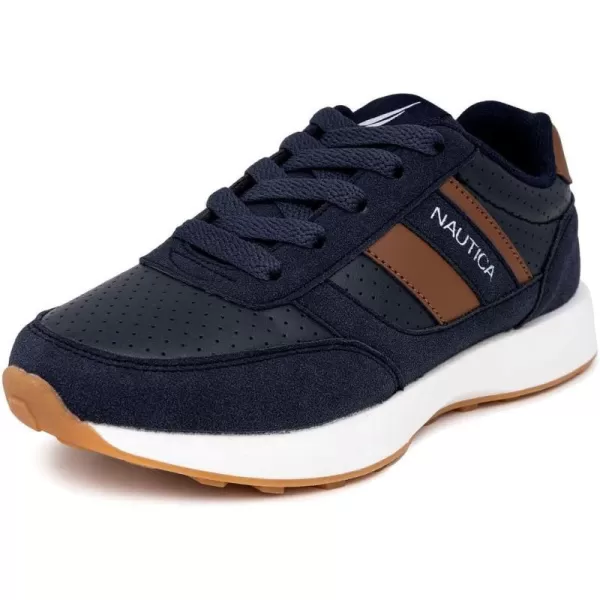 Nautica Kids Boys Casual LaceUp Fashion Sneakers Oxford Comfortable Walking Shoe Big Kid  Little Kid  ToddlerNavy Cognac