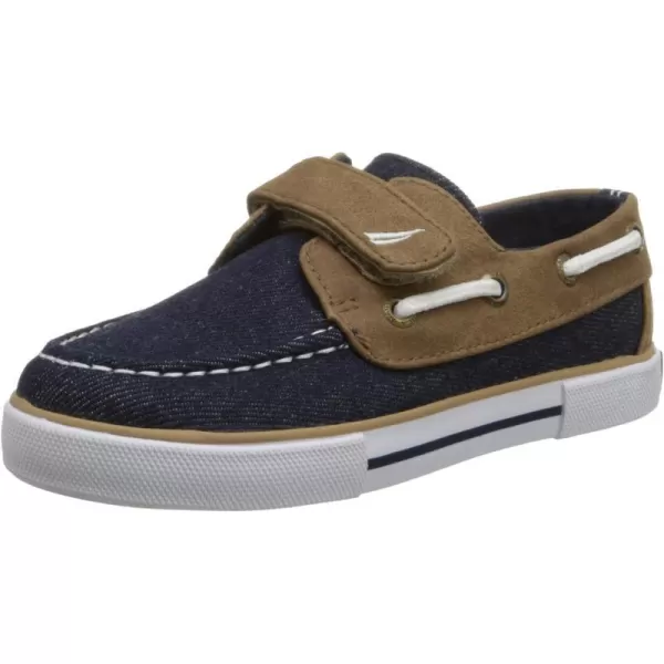 Nautica Kids Boys Loafers Casual One Strap Boat Shoes  ToddlerLittle KidDenimBrown