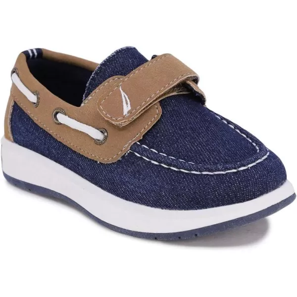 Nautica Kids Boys Loafers Casual One Strap Boat Shoes  ToddlerLittle KidTetondenim Tan