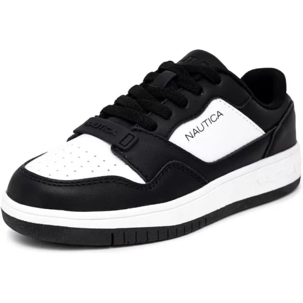 Nautica Kids Boys LowTop LaceUp Fashion Sneakers Stylish Dress Shoes for Youth  Ideal for Tennis and Walking Big KidLittle KidWhite Blackseaspray