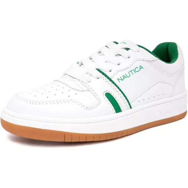 Nautica Kids Boys LowTop LaceUp Fashion Sneakers Stylish Dress Shoes for Youth  Ideal for Tennis and Walking Big KidLittle KidWhite Greenmilra