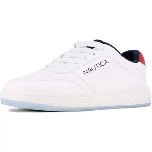 Nautica Kids Boys LowTop LaceUp Fashion Sneakers Stylish Dress Shoes for Youth  Ideal for Tennis and Walking Big KidLittle KidWhite Red Lake Edge