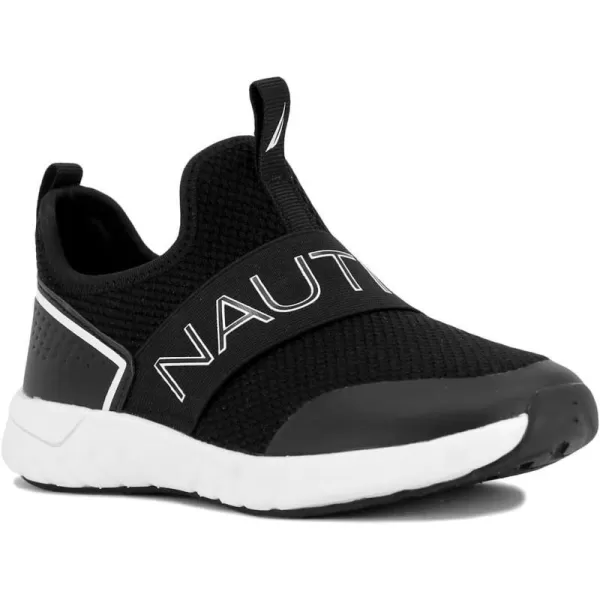 Nautica Kids Boys Youth Athletic Fashion Sneaker Running Shoe Slip On Little KidBig KidAlois Sagablack White