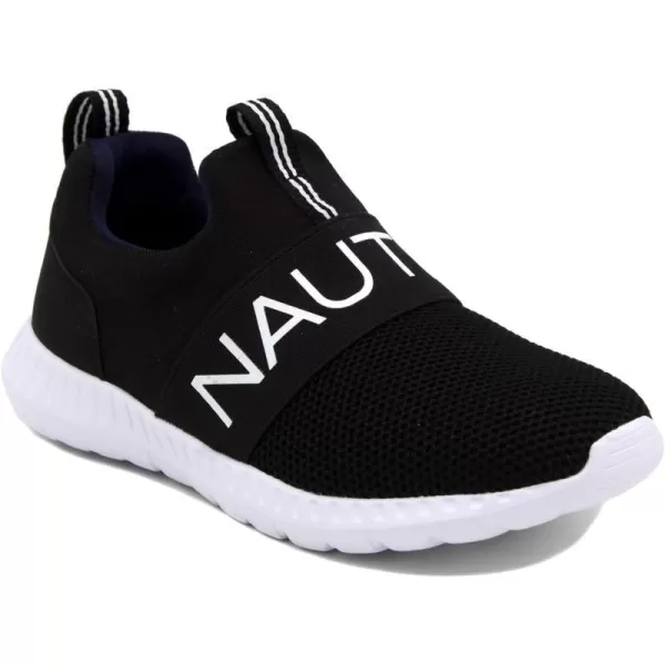 Nautica Kids Boys Youth Athletic Fashion Sneaker Running Shoe Slip On Little KidBig KidBlack Knit