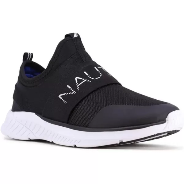 Nautica Kids Boys Youth Athletic Fashion Sneaker Running Shoe Slip On Little KidBig KidBlack Metallicpasig