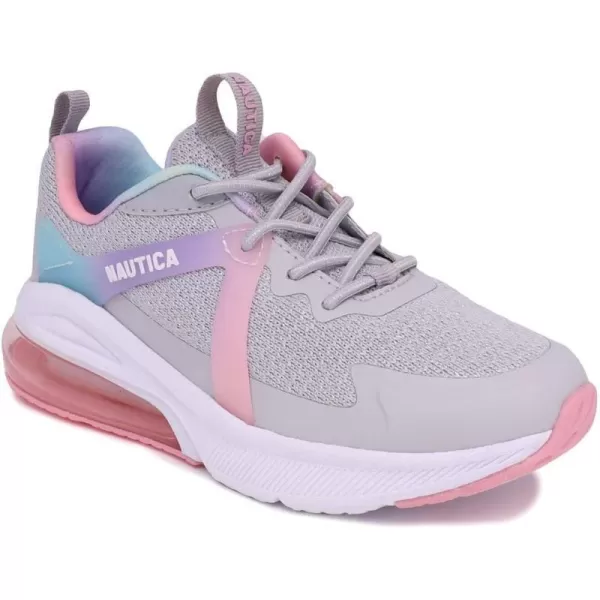 Nautica Kids Casual Air Bubble Fashion Sneakers Walking ShoesLightweight Joggers BoysGirls Bungee SlipOnLace Up Little KidBig KidGrey Pink Sparkle