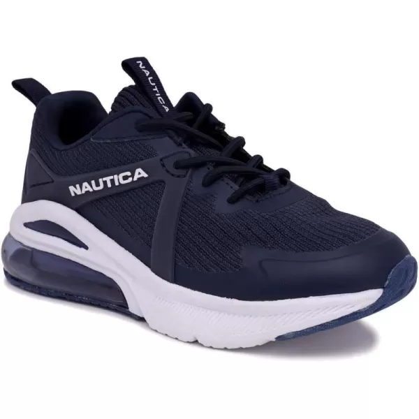 Nautica Kids Casual Air Bubble Fashion Sneakers Walking ShoesLightweight Joggers BoysGirls Bungee SlipOnLace Up Little KidBig KidNavy White