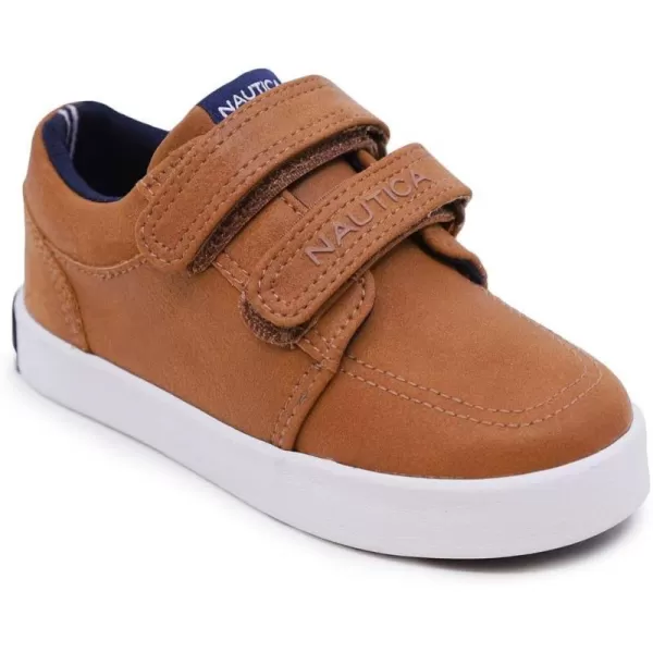 Nautica Kids Double Strap Sneakers  Casual Athletic Shoes for Boys and Girls  Durable and Comfortable Fit for Toddlers and Little KidsTan Smoothariz