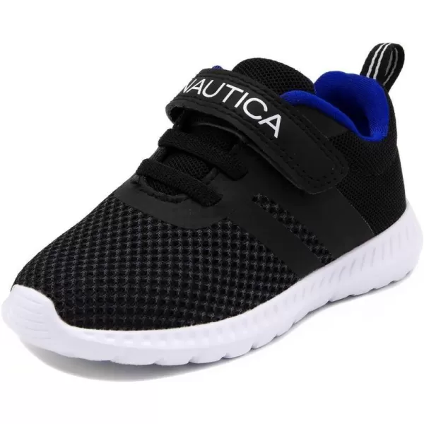 Nautica Kids Fashion Sneaker Athletic School Running Shoe with One Strap Boys  GirlsToddlerLittle KidBlack Blue