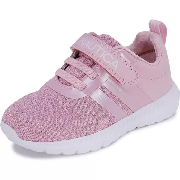 Nautica Kids Fashion Sneaker Athletic School Running Shoe with One Strap Boys  GirlsToddlerLittle KidPink Metal