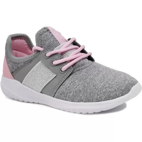 Nautica Kids Girls Metallic Fashion Sneaker LaceUp Athletic Running Shoe I kappil I Big Kid  Little Kid  ToddlerPrimagegrey Heather