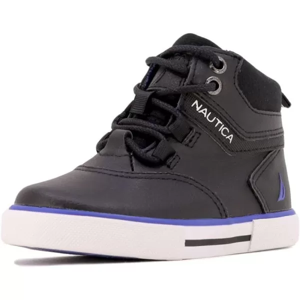 Nautica Kids High Top Sneaker Fashion Boot High Top Basketball Shoe BoysGirls ToddlerLittle KidsBlack Blue