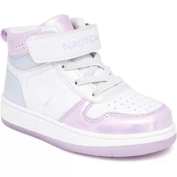 Nautica Kids High Top Sneaker Fashion Boot High Top Basketball Shoe BoysGirls ToddlerLittle KidsWhite Multioakford