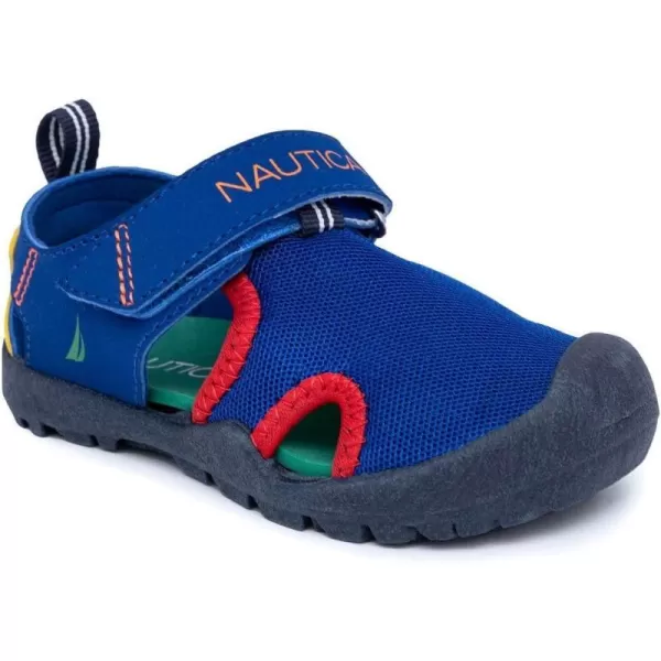 Nautica Kids Kettle Gulf Protective Water ShoeClosedToe Sport Sandal Navy Heather Print ToddlerLittle KidChippybright Cobalt