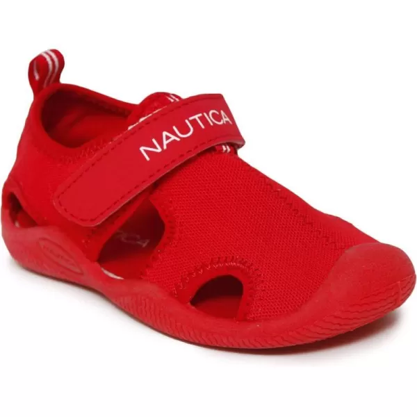 Nautica Kids Kettle Gulf Protective Water ShoeClosedToe Sport Sandal Navy Heather Print ToddlerLittle KidRed Small Mesh