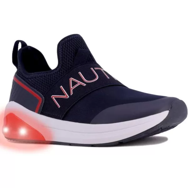 Nautica Kids Light Up Flashing Sneaker Athletic Running Shoes LaceUpBungeeSlipon Boy  GirlLittle KidBig Kid Kappil Parks Neave LightsNavy Red Lightsalois