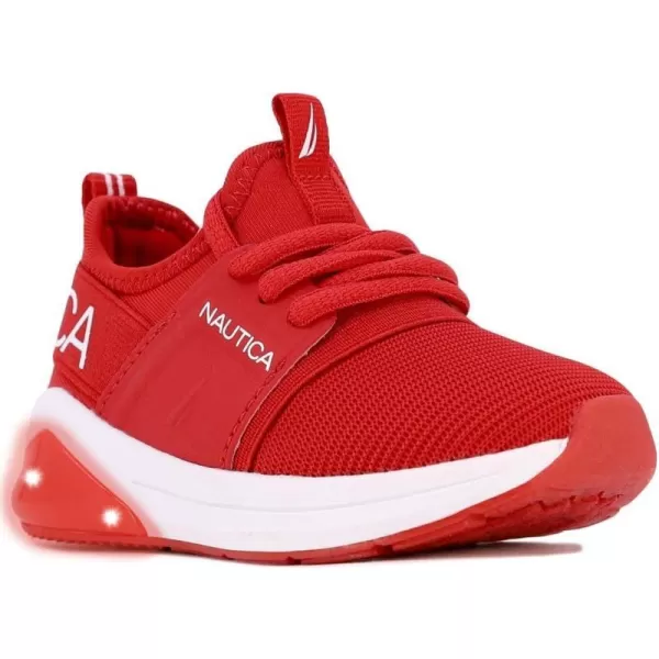 Nautica Kids Light Up Flashing Sneaker Athletic Running Shoes LaceUpBungeeSlipon Boy  GirlLittle KidBig Kid Kappil Parks Neave LightsRed Kappil Lights