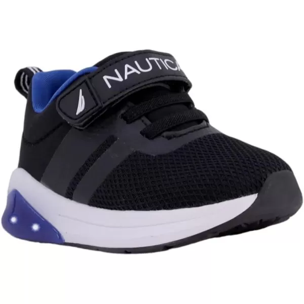 Nautica Kids LightUp Flashing Sneaker Athletic Running Shoes with Strap  Fashionable and Fun for Boys and Girls  Available in Toddler and Little Kid SizesBlack Cobaltbuoylights