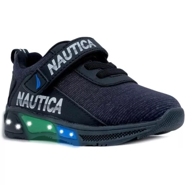 Nautica Kids LightUp Flashing Sneaker Athletic Running Shoes with Strap  Fashionable and Fun for Boys and Girls  Available in Toddler and Little Kid SizesBlack Multi Pop