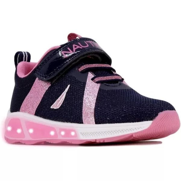 Nautica Kids LightUp Flashing Sneaker Athletic Running Shoes with Strap  Fashionable and Fun for Boys and Girls  Available in Toddler and Little Kid SizesJurnee Lightsnavy Pink Sparkle