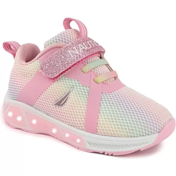 Nautica Kids LightUp Flashing Sneaker Athletic Running Shoes with Strap  Fashionable and Fun for Boys and Girls  Available in Toddler and Little Kid SizesJurnee Lightsrainbow Glitter