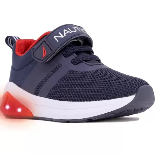 Nautica Kids LightUp Flashing Sneaker Athletic Running Shoes with Strap  Fashionable and Fun for Boys and Girls  Available in Toddler and Little Kid SizesBuoy Lightsnavy Red