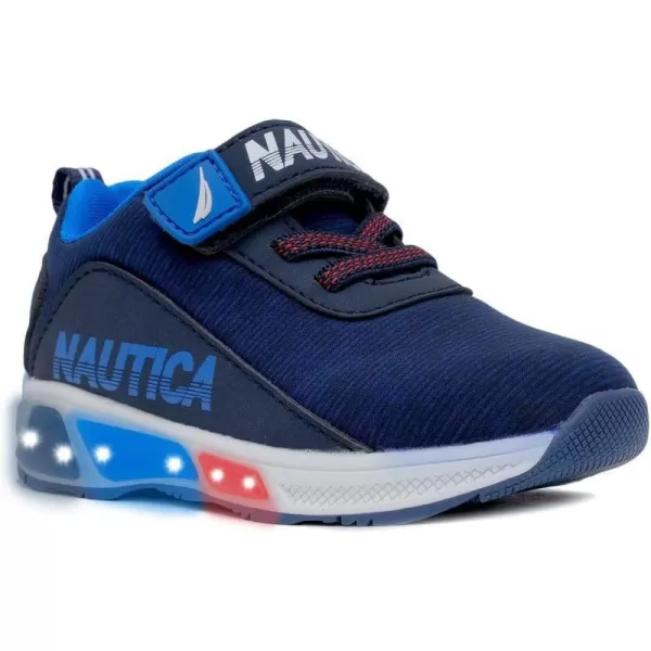 Nautica Kids LightUp Flashing Sneaker Athletic Running Shoes with Strap  Fashionable and Fun for Boys and Girls  Available in Toddler and Little Kid SizesNavy Black Multi Pop