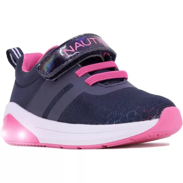 Nautica Kids LightUp Flashing Sneaker Athletic Running Shoes with Strap  Fashionable and Fun for Boys and Girls  Available in Toddler and Little Kid SizesLightsnavy Metallic Hc