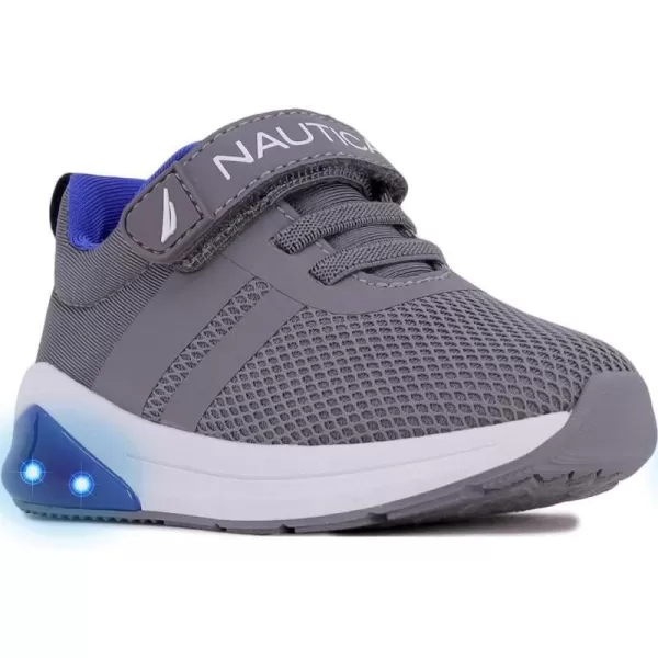 Nautica Kids LightUp Flashing Sneaker Athletic Running Shoes with Strap  Fashionable and Fun for Boys and Girls  Available in Toddler and Little Kid SizesBuoy Lightsgrey Cobalt