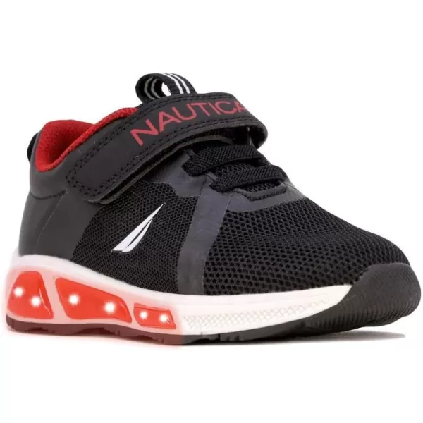 Nautica Kids LightUp Flashing Sneaker Athletic Running Shoes with Strap  Fashionable and Fun for Boys and Girls  Available in Toddler and Little Kid SizesJurnee Lightsblack Red