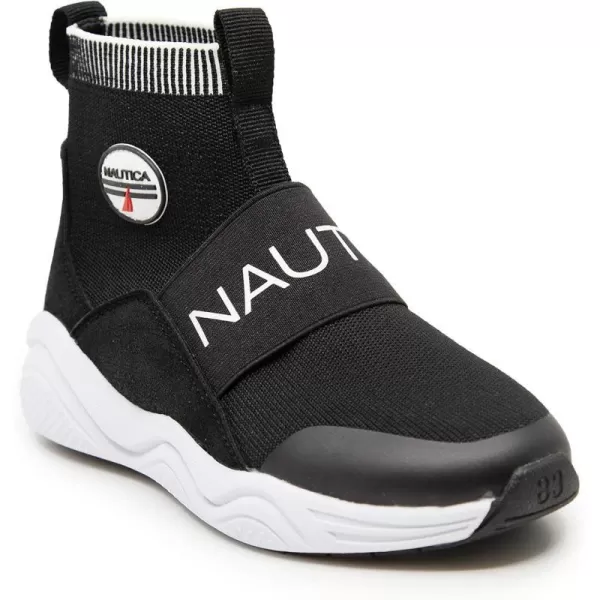 Nautica Kids Silas HighTop Sock SlipOn Sneaker with Enhanced Ankle Support  Available in Big Kid Little Kid and Toddler Sizes for Boys and GirlsBlack