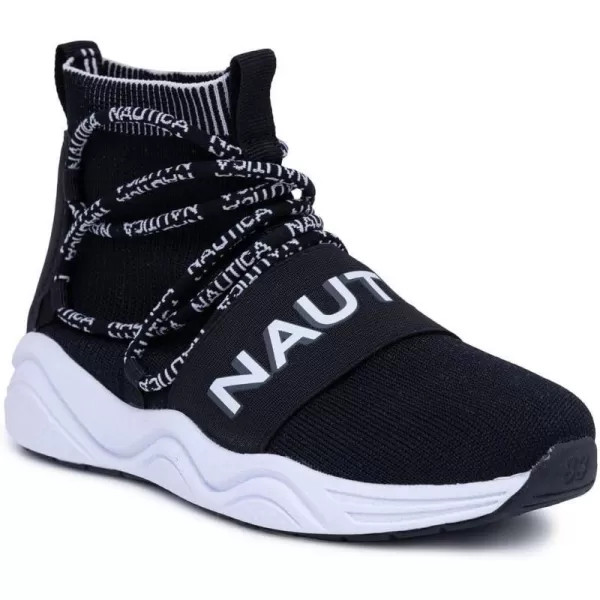 Nautica Kids Silas HighTop Sock SlipOn Sneaker with Enhanced Ankle Support  Available in Big Kid Little Kid and Toddler Sizes for Boys and GirlsLaceblack Grey