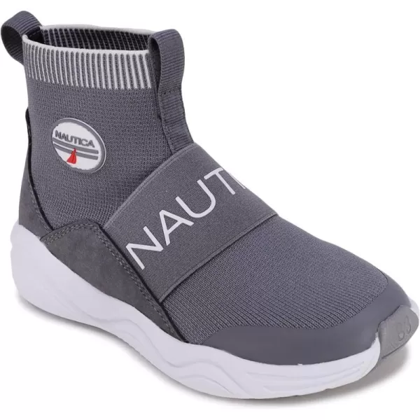 Nautica Kids Silas HighTop Sock SlipOn Sneaker with Enhanced Ankle Support  Available in Big Kid Little Kid and Toddler Sizes for Boys and GirlsStorm Grey