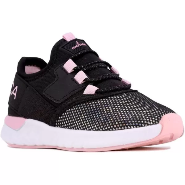 Nautica Kids Sneaker Athletic SlipOn Bungee Running ShoesBoy  GirlBig KidLittle KidToddler  NeaveKappilBlack Iridescent Pinksteam Rock