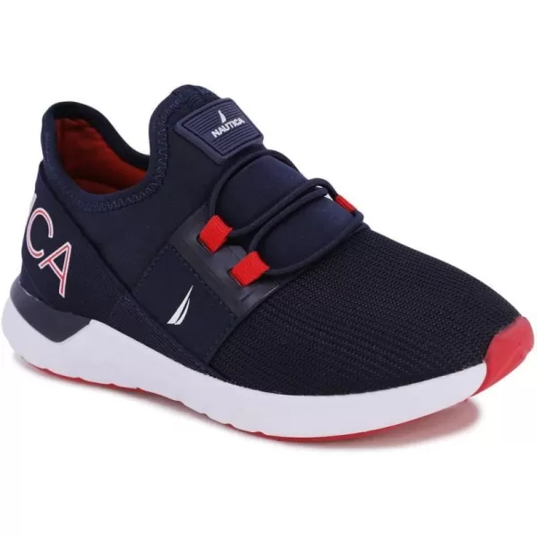 Nautica Kids Sneaker Athletic SlipOn Bungee Running ShoesBoy  GirlBig KidLittle KidToddler  NeaveKappilEmbossnavy Red Pop