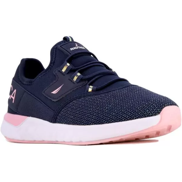 Nautica Kids Sneaker Athletic SlipOn Bungee Running ShoesBoy  GirlBig KidLittle KidToddler  NeaveKappilNavy Peony Iridescentsteam Rock