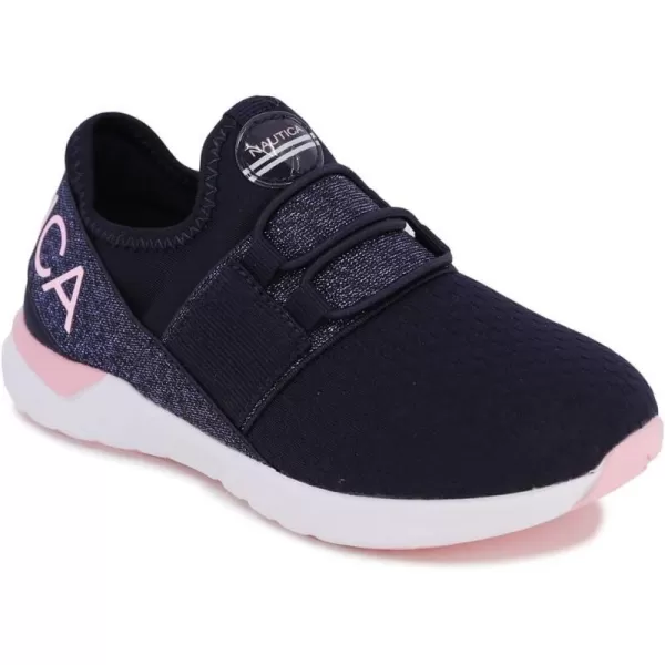 Nautica Kids Sneaker Athletic SlipOn Bungee Running ShoesBoy  GirlBig KidLittle KidToddler  NeaveKappilNavy Peony Metalic