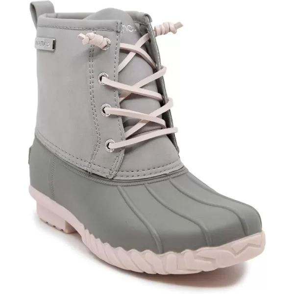 Nautica Kids Snow Rain Boots Waterproof Duck Boot Shoes for Boys and Girls Available in Sizes for Big Kids Little Kids and ToddlersLight Grey