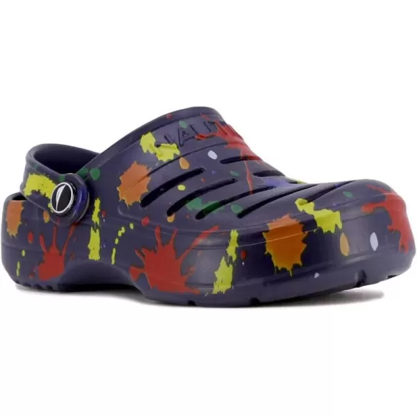 Nautica Kids Sports Clogs Sandals Athletic Beach Water Shoes  River EdgeBoys  Girls ToddlerLittle KidBig KidNavy Paint Splatter