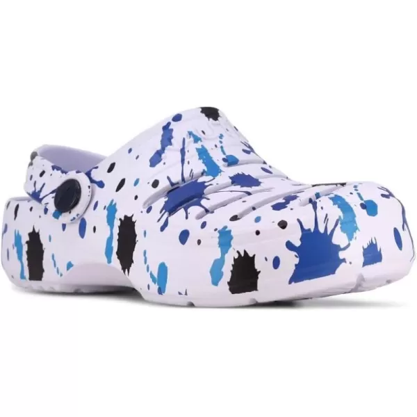 Nautica Kids Sports Clogs Sandals Athletic Beach Water Shoes  River EdgeBoys  Girls ToddlerLittle KidBig KidWhite Blue Splatter