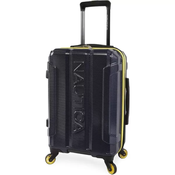 Nautica Maker Hardside Spinner Luggage lightweight NavyYellow CarryOn 21InchNautica Maker Hardside Spinner Luggage lightweight NavyYellow CarryOn 21Inch