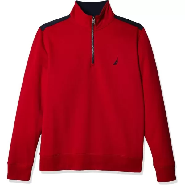 Nautica Mens 14 Zip Pieced Fleece SweatshirtNautica Red